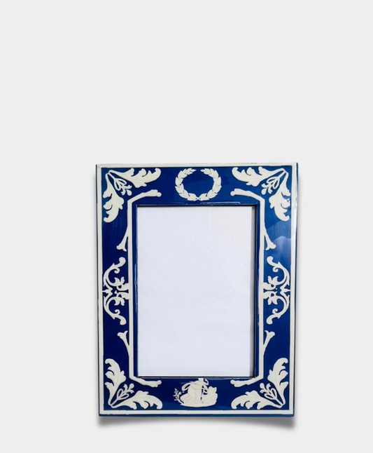 Blue Wedgwood inspired picture frame - 5x7 Decorative Photo Frame